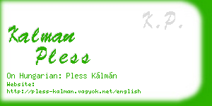 kalman pless business card
